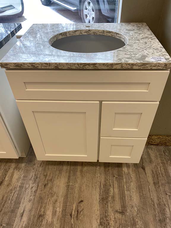 30 inch White Shaker with 30 inch Montclaire White no sink